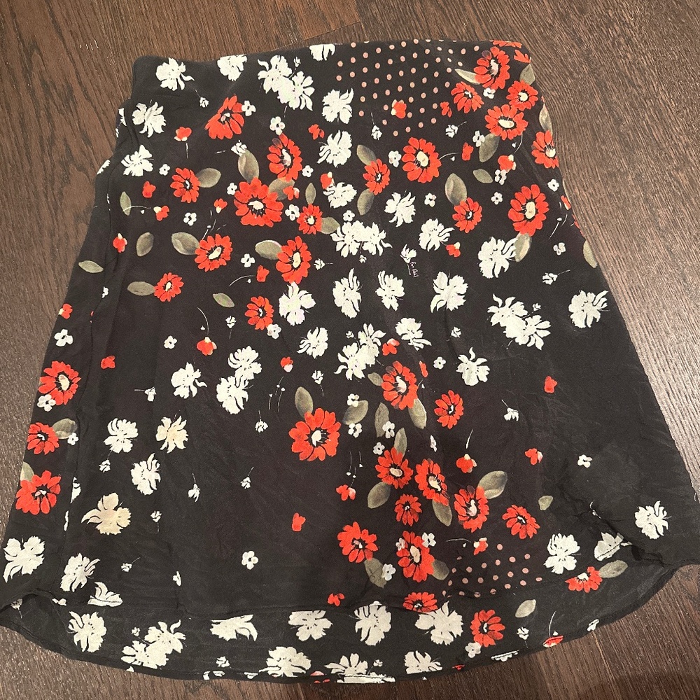 Realisation Par Black and Red Floral Cookies Mini Skirt in Hypnotic Print